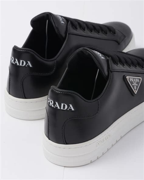 prada black leather sneakers womens|prada black sneakers men's.